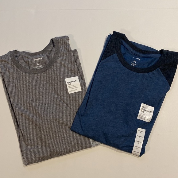 Sonoma Mens XLarge 2 Supersoft Soft Sleeve Crew Neck Tee Shirts New D24 - Picture 13 of 13